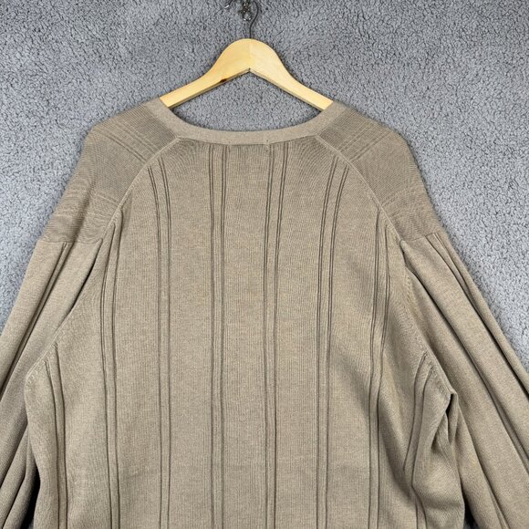 Arnold Palmer Sweater Mens Size XL Camel Brown Cardigan VTG Loose Fit Old Money - Picture 5 of 14